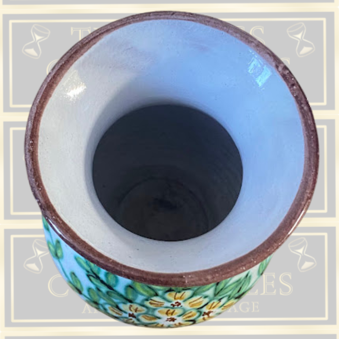 Vintage Mid-Century Italian Majolica Ceramic Vase