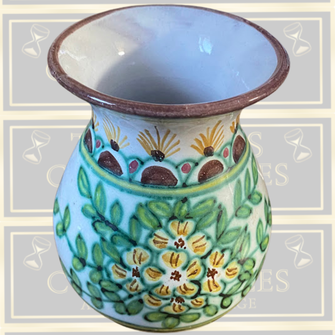 Vintage Mid-Century Italian Majolica Ceramic Vase