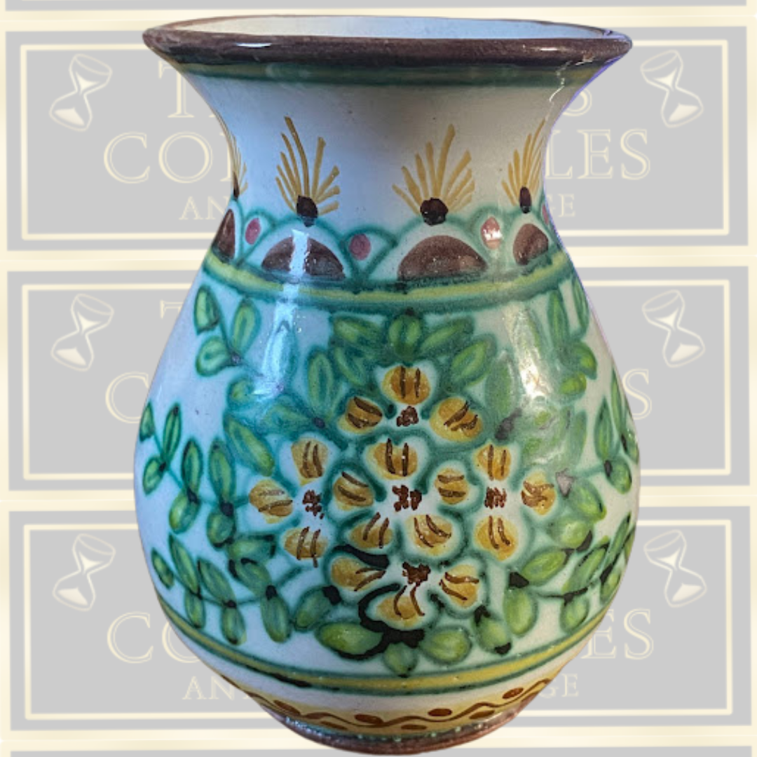 Vintage Mid-Century Italian Majolica Ceramic Vase