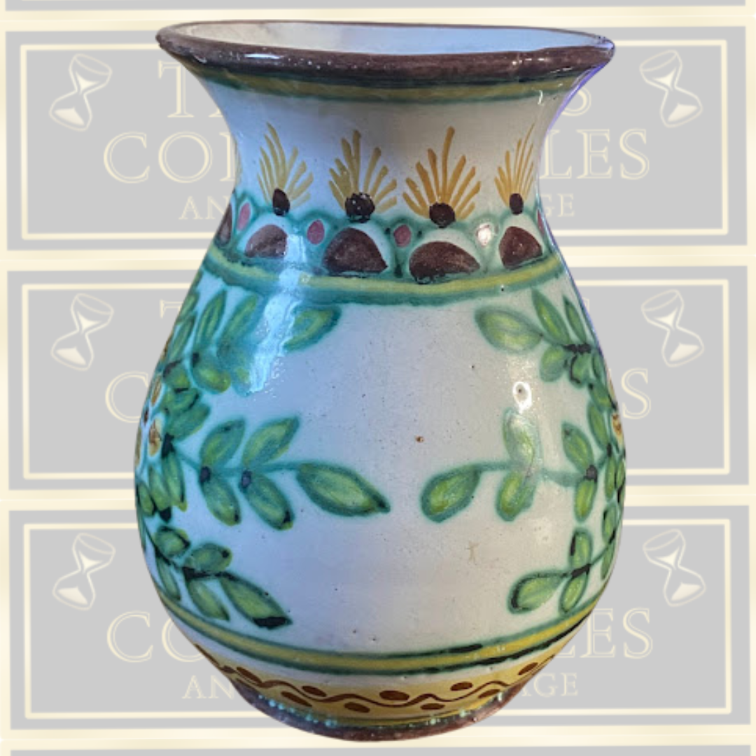Vintage Mid-Century Italian Majolica Ceramic Vase