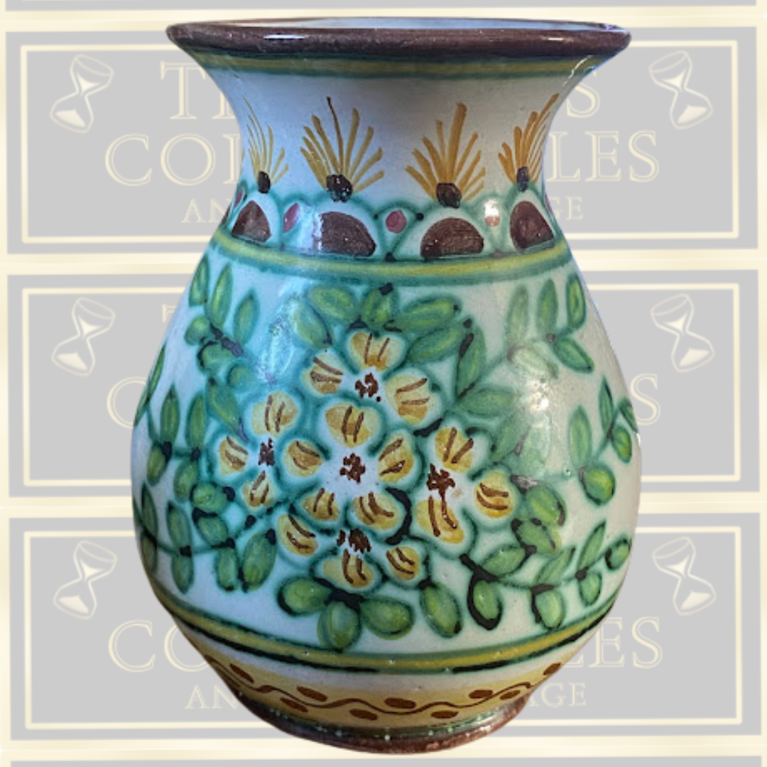 Vintage Mid-Century Italian Majolica Ceramic Vase