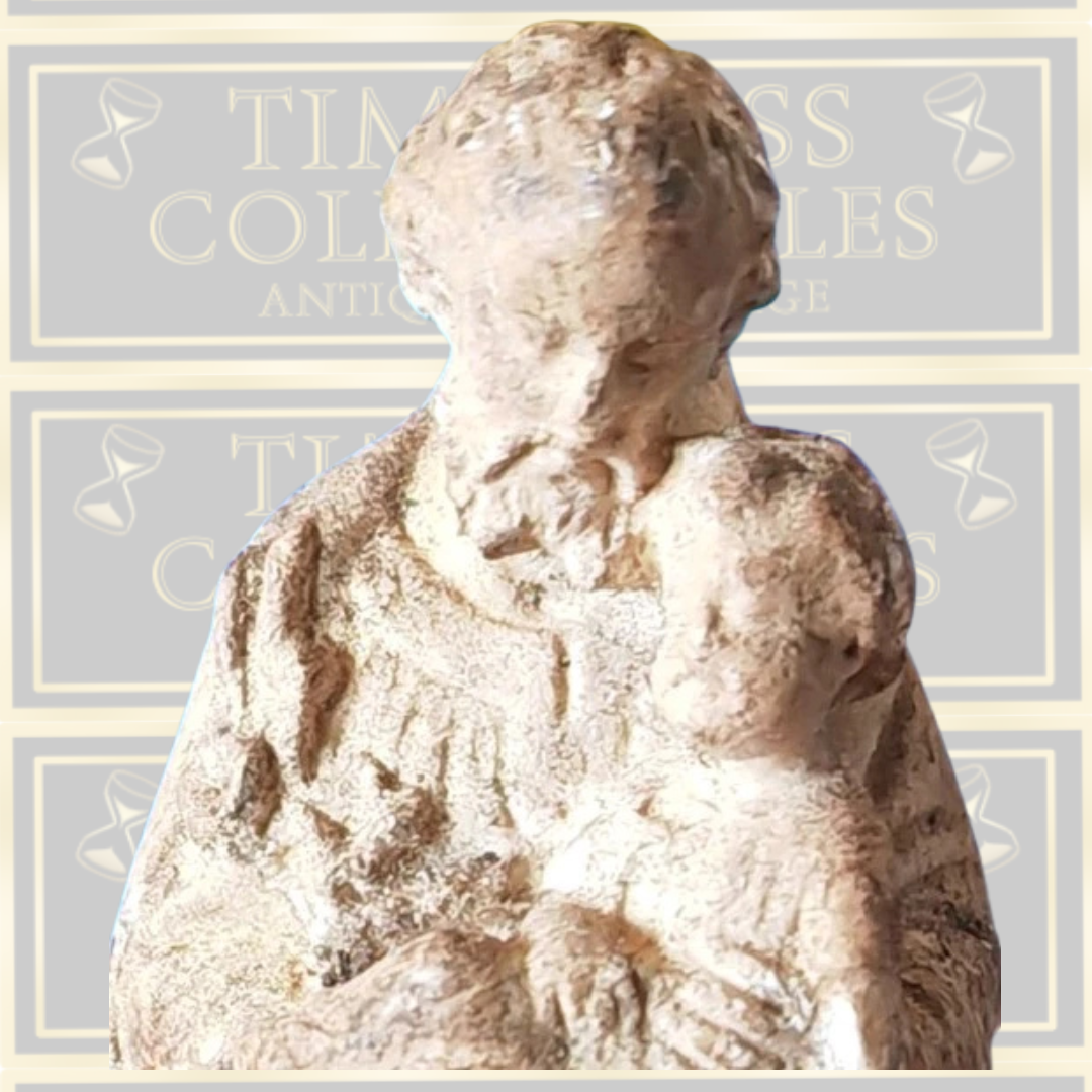 Antique French Chalkware Statue Saint Joseph Holding Infant Jesus