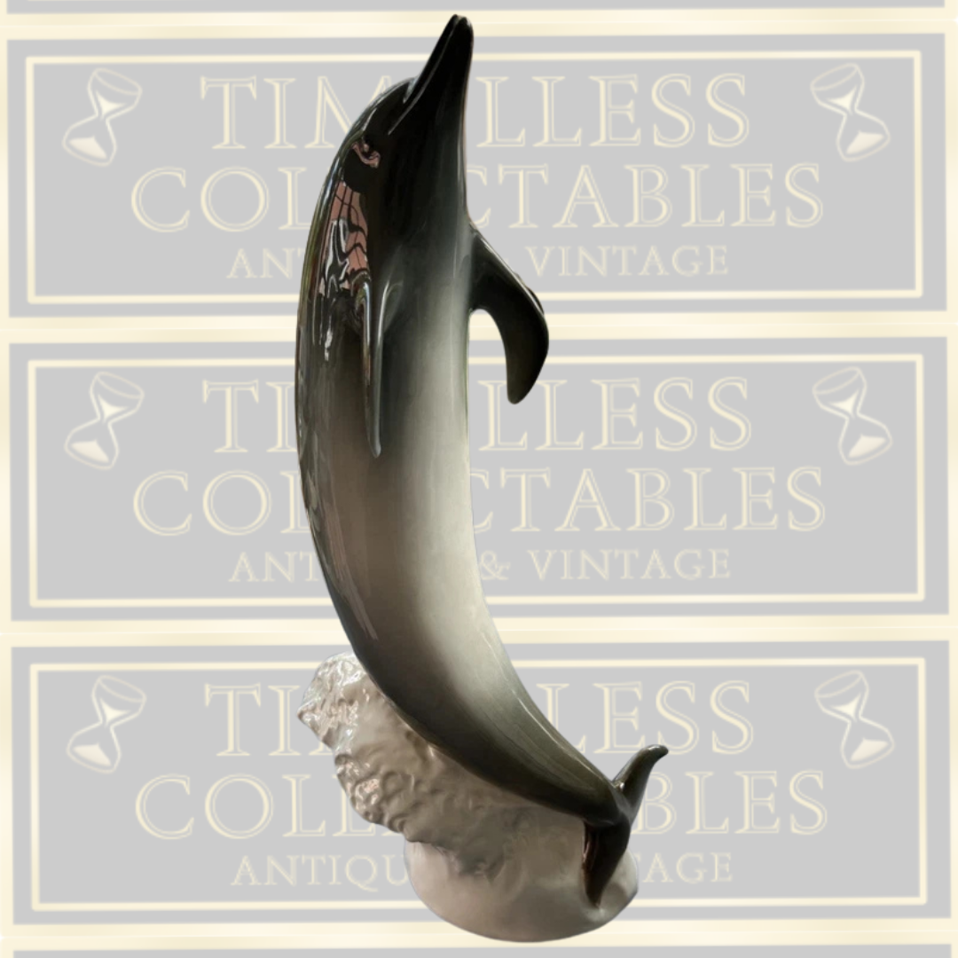 Vintage Royal Dux Czech Porcelain Dolphin