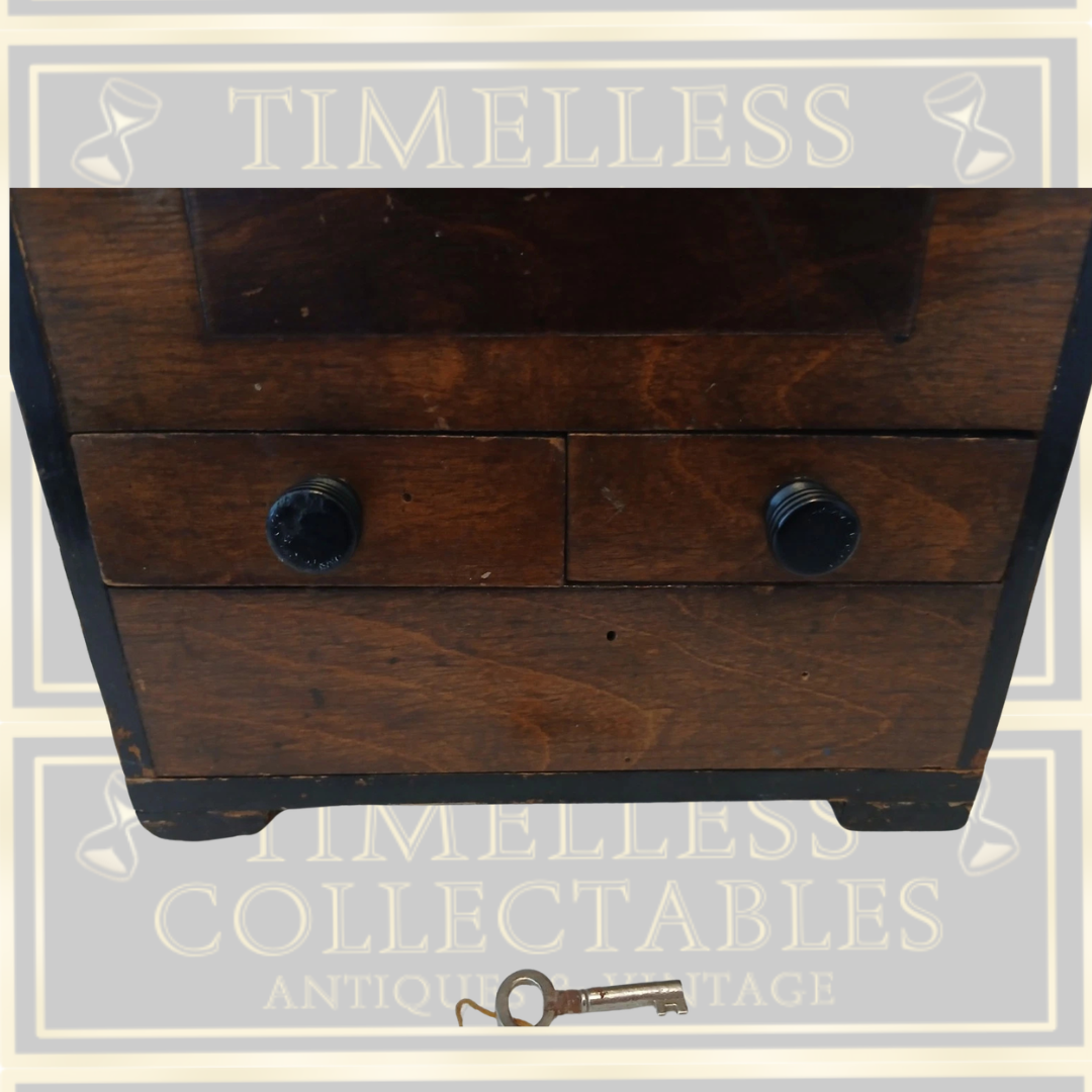 Antique Wooden Coin Operated Dispenser
