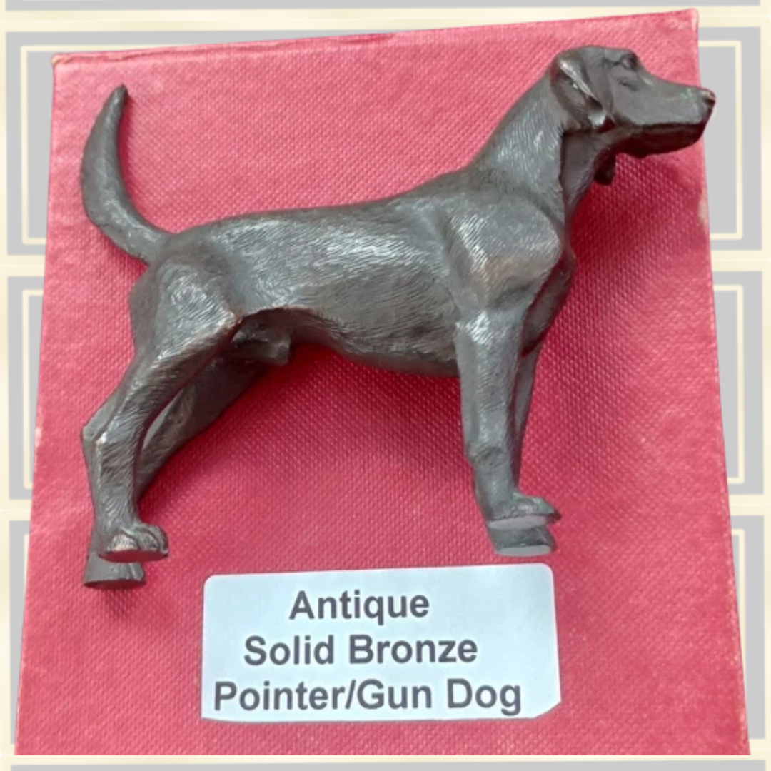 Antique Solid Bronze Pointer Gun Dog