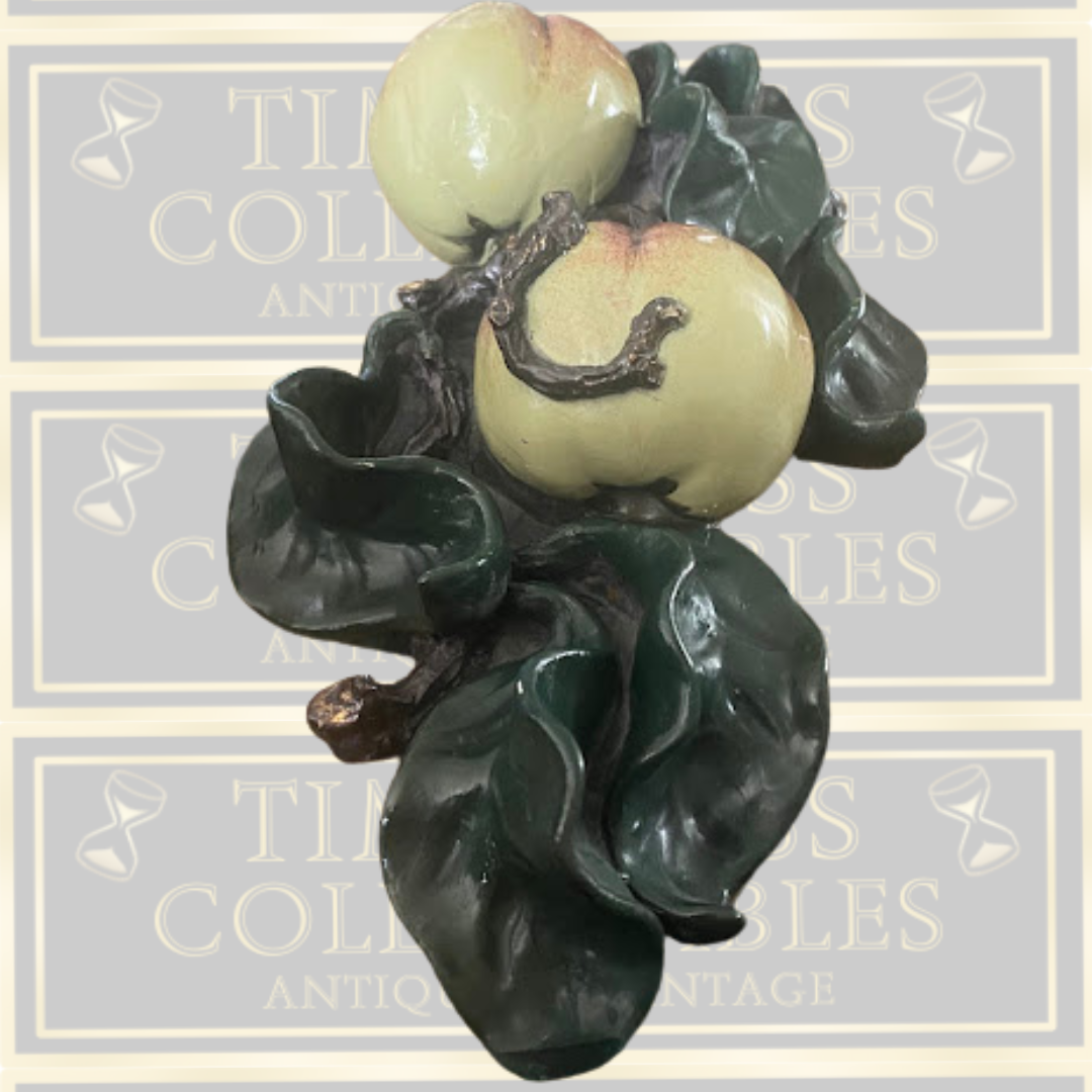 Vintage Pair Ceramic Fruit Wall Plaques