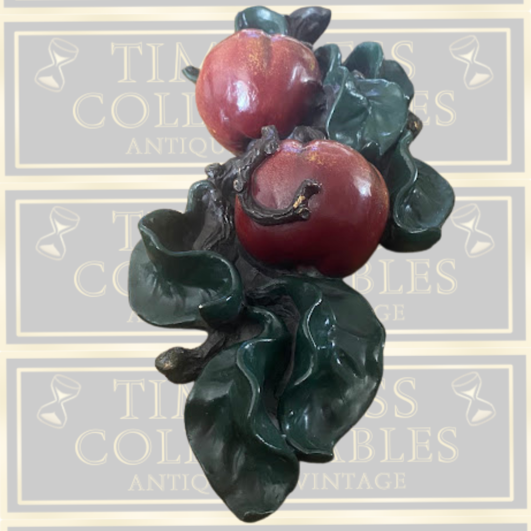 Vintage Pair Ceramic Fruit Wall Plaques