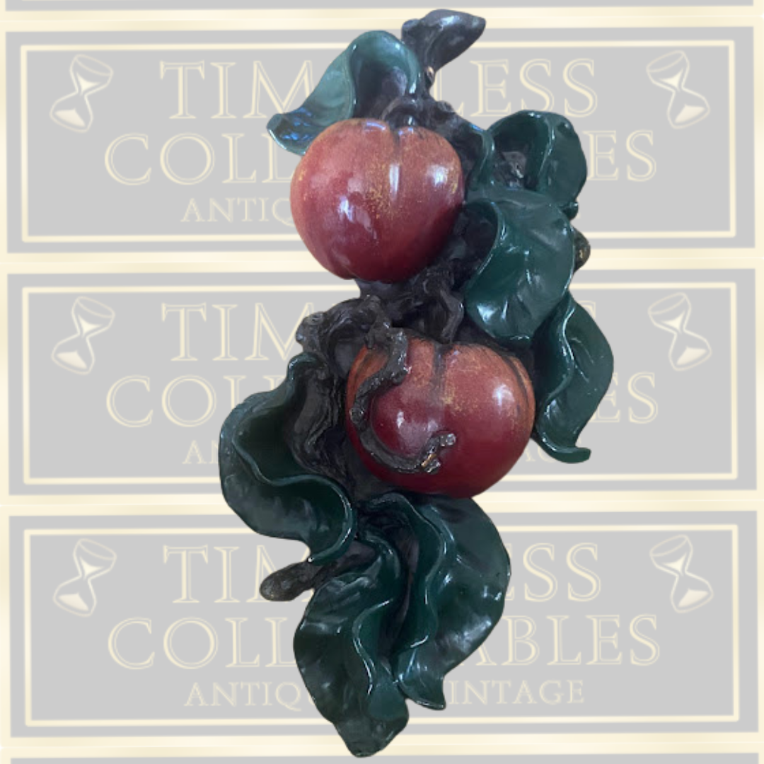 Vintage Pair Ceramic Fruit Wall Plaques