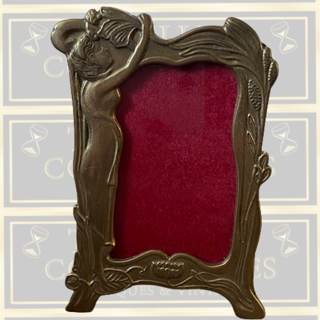 Art Nouveau style brass photograph frame