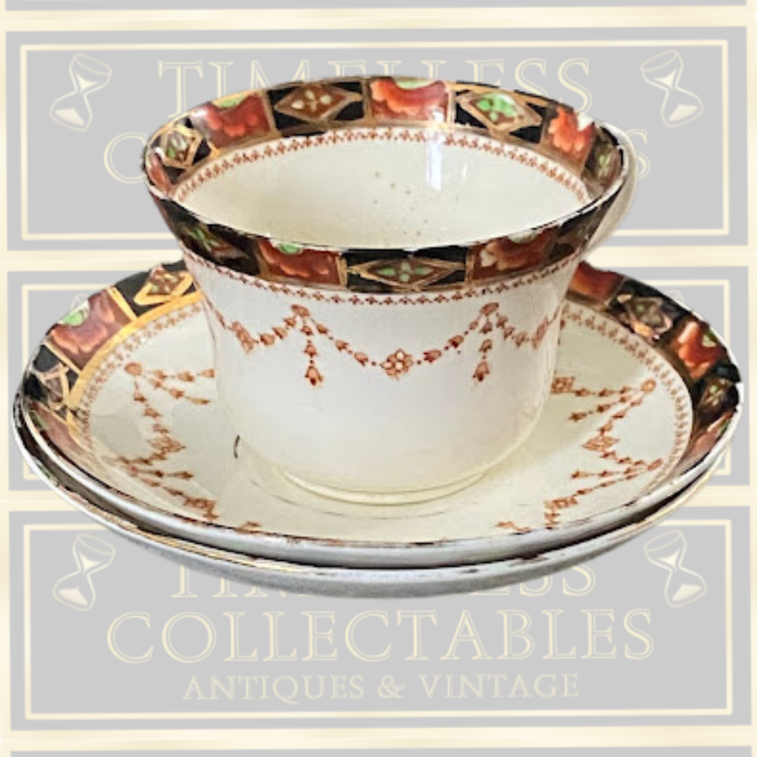 Antique Imari Sevres Teacup Trio 1880-1890s