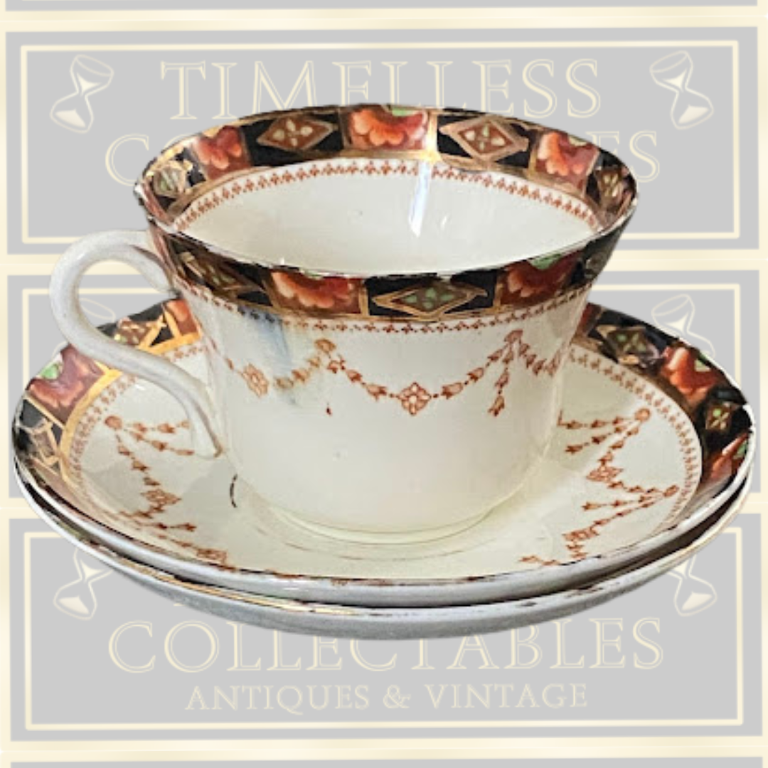 Antique Imari Sevres Teacup Trio 1880-1890s