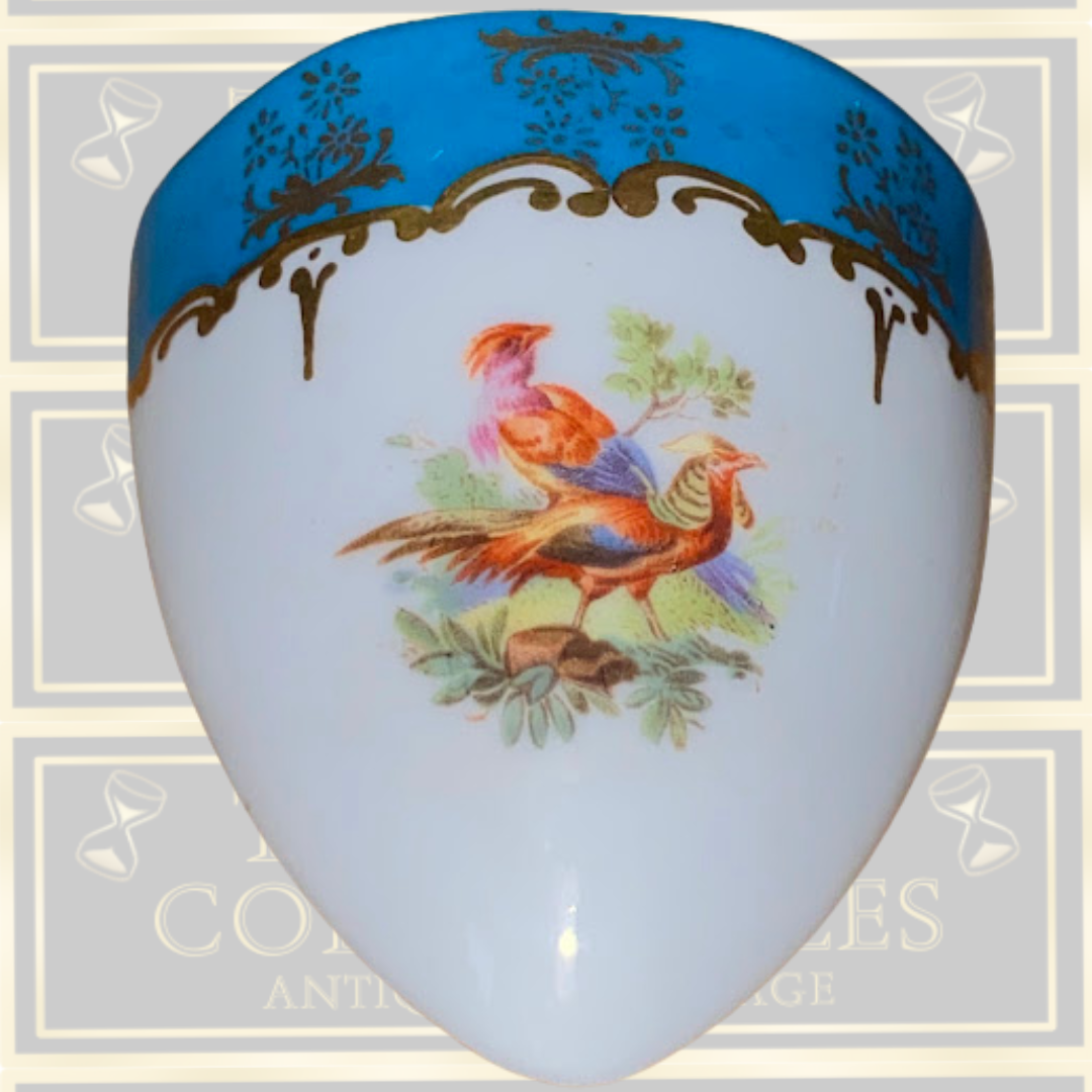 Antique Decorative Hand-Painted Bird Scene Wall Pocket