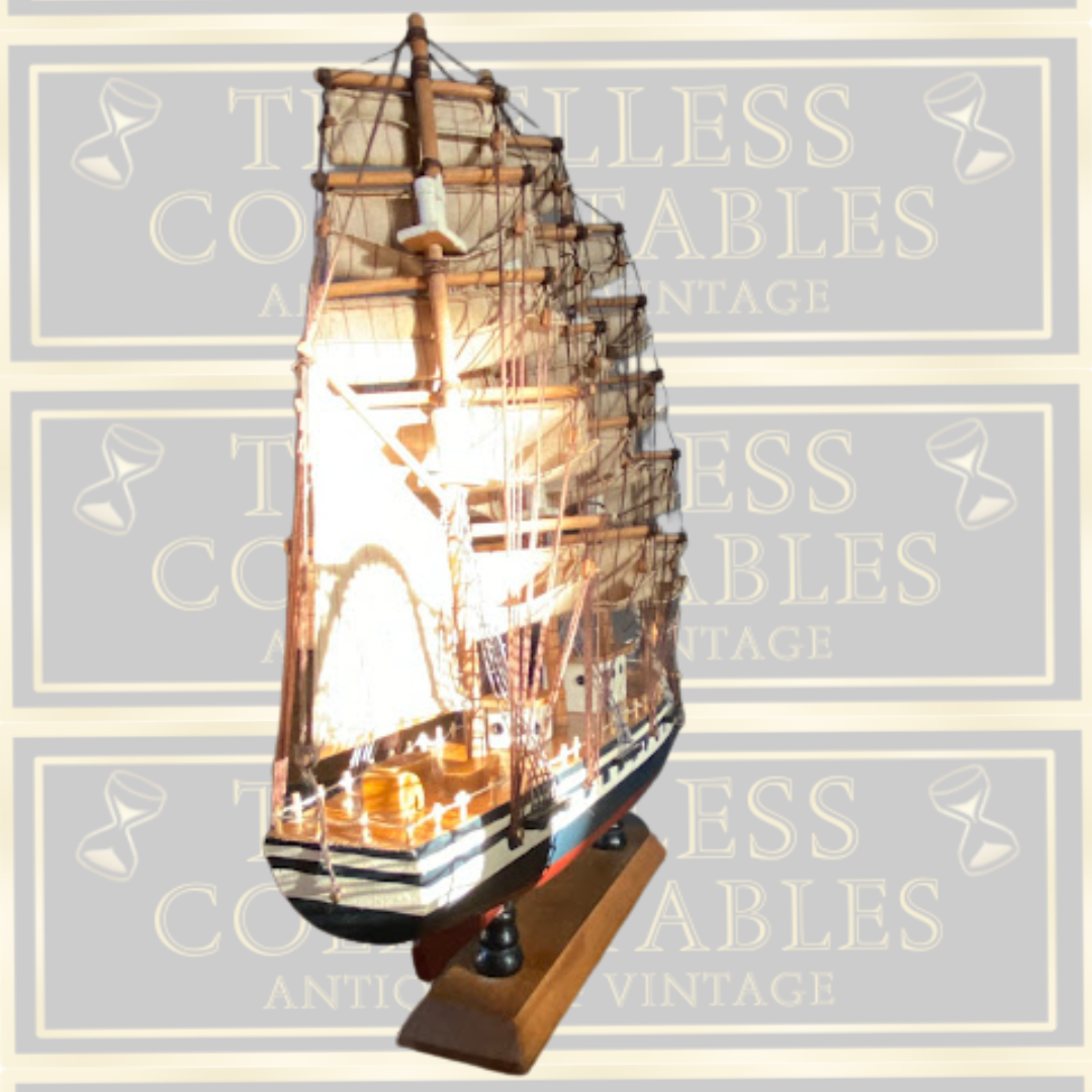 Vintage Flying Cloud American Wooden Sailing Ship Model