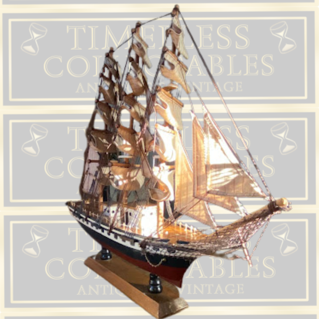 Vintage Flying Cloud American Wooden Sailing Ship Model