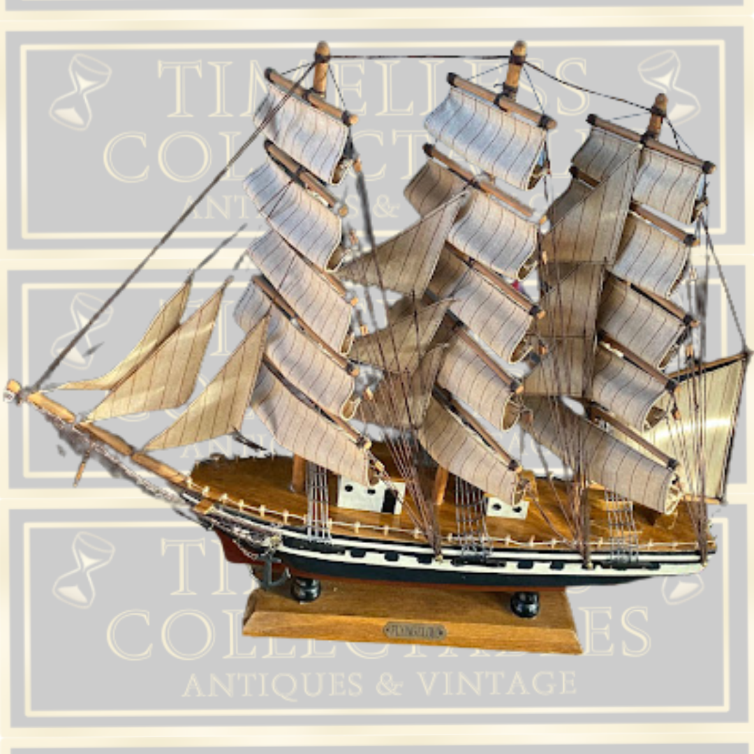 Vintage Flying Cloud American Wooden Sailing Ship Model