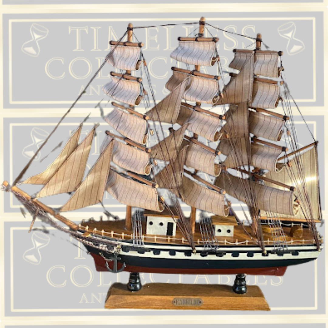 Vintage Flying Cloud American Wooden Sailing Ship Model