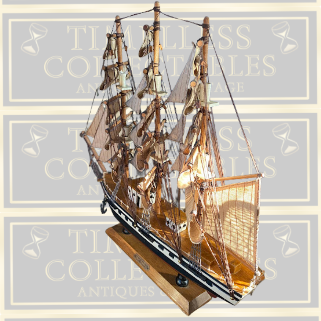 Vintage Flying Cloud American Wooden Sailing Ship Model