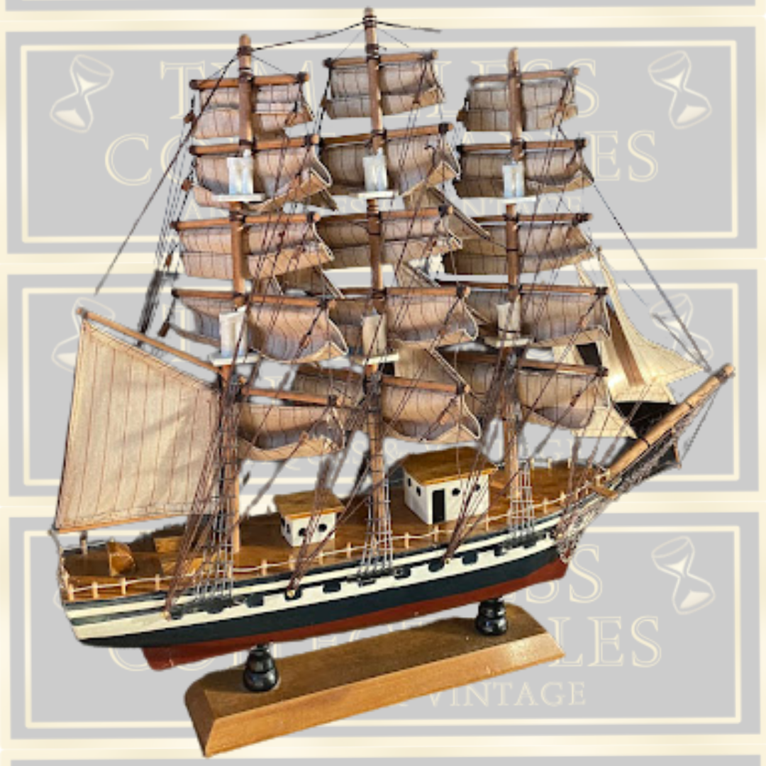 Vintage Flying Cloud American Wooden Sailing Ship Model