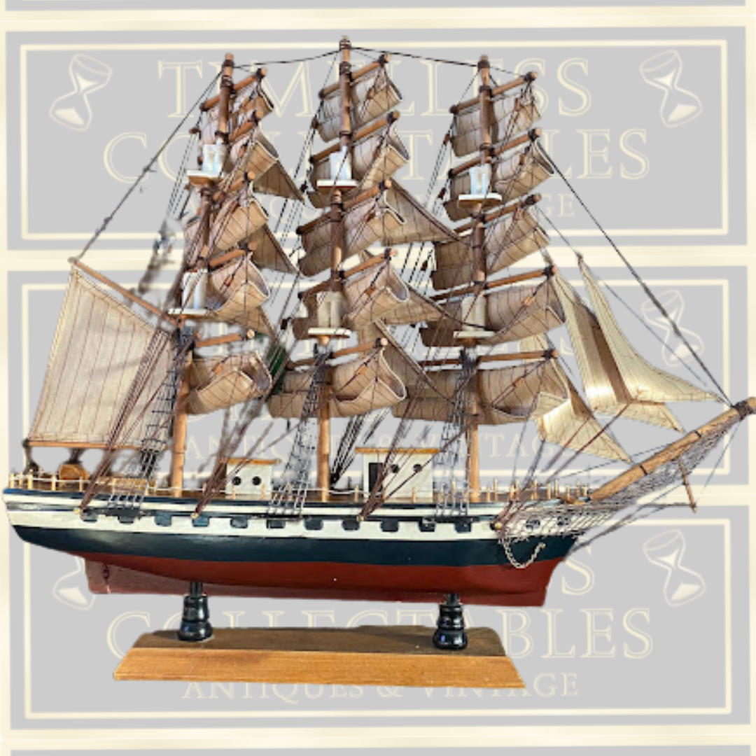 Vintage Flying Cloud American Wooden Sailing Ship Model