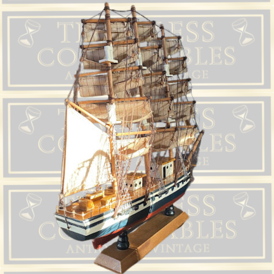 Vintage Flying Cloud American Wooden Sailing Ship Model