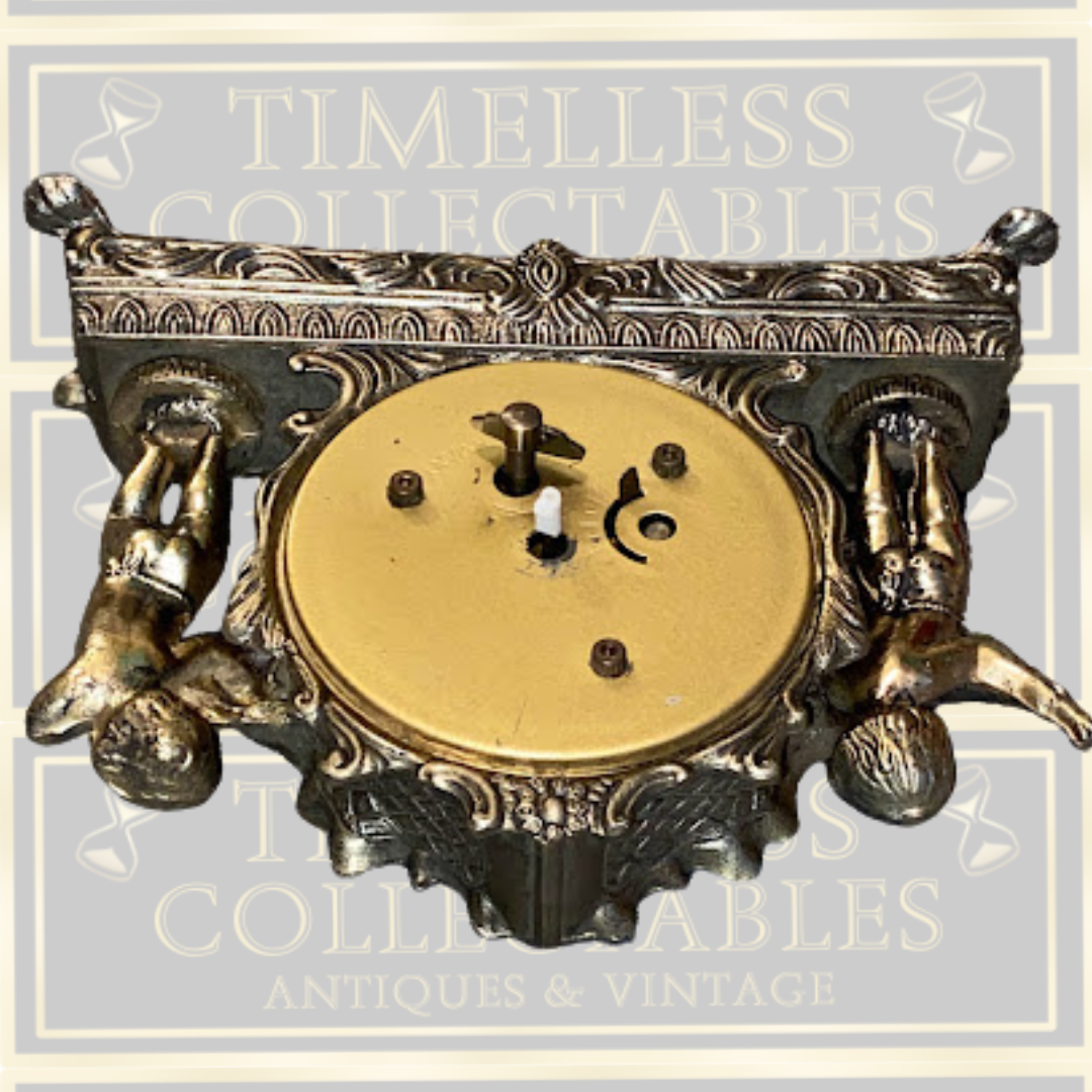 Vintage Splendex Brass Cherub Mantel Clock