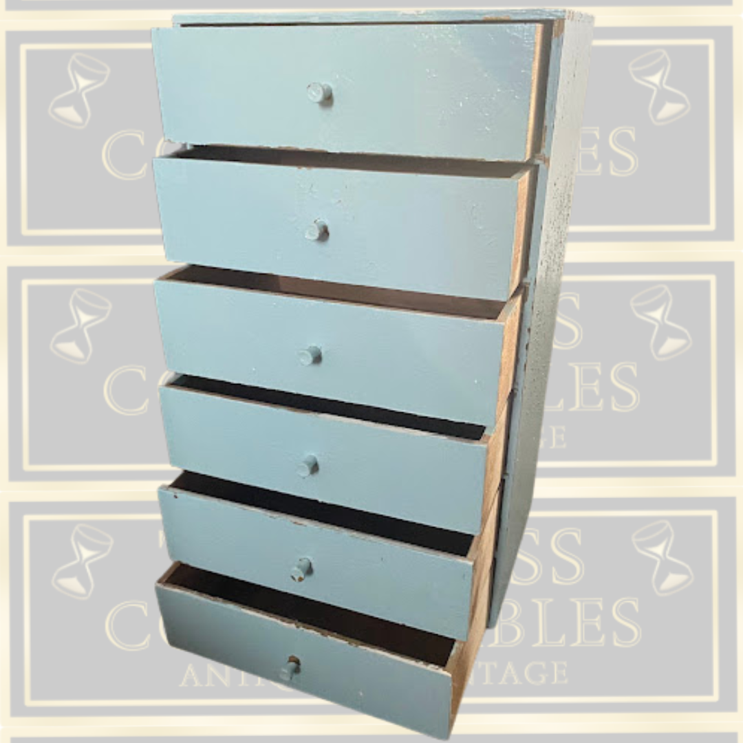 Vintage Small Six-Drawer Vertical Set Of Drawers