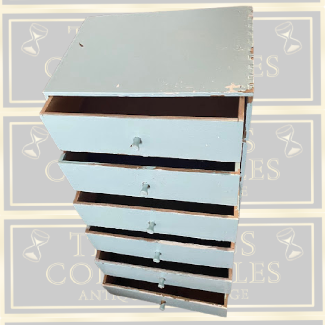 Vintage Small Six-Drawer Vertical Set Of Drawers