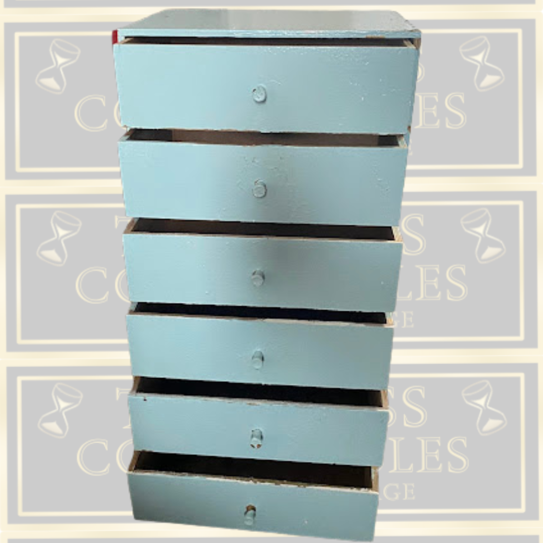 Vintage Small Six-Drawer Vertical Set Of Drawers
