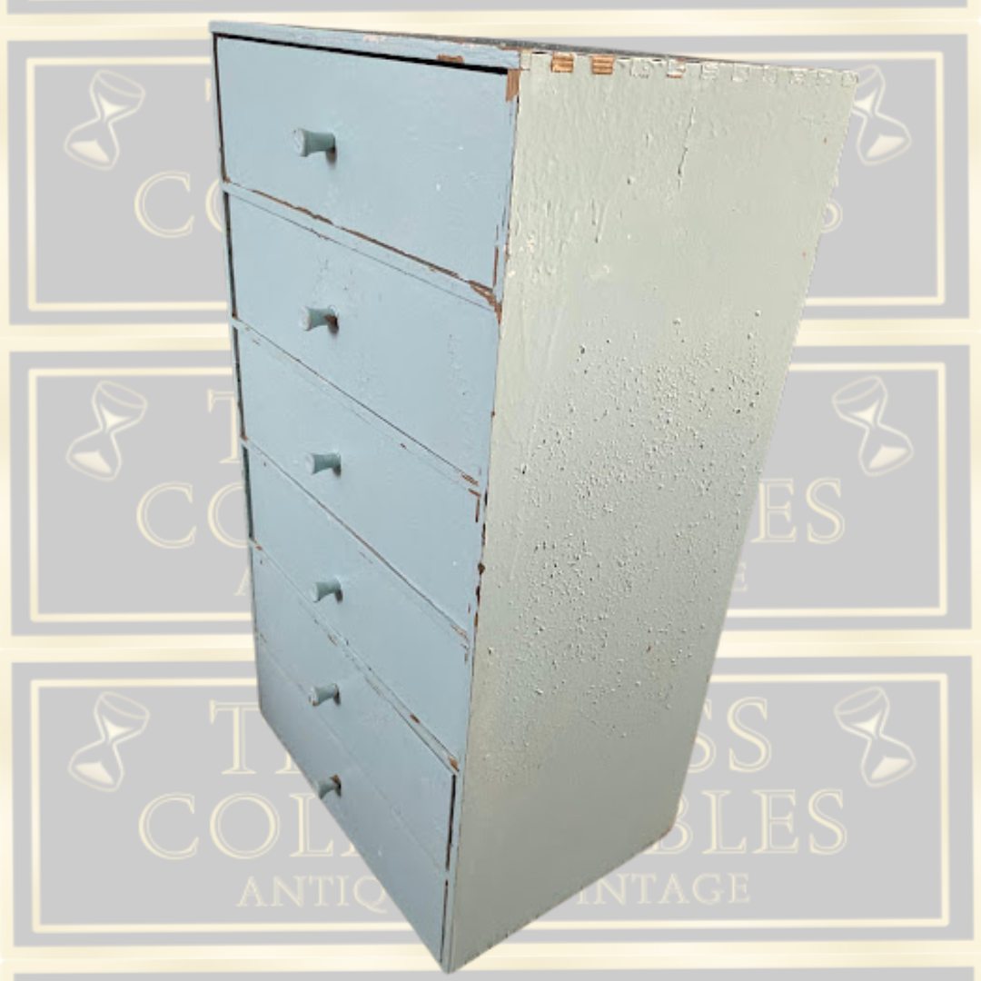Vintage Small Six-Drawer Vertical Set Of Drawers