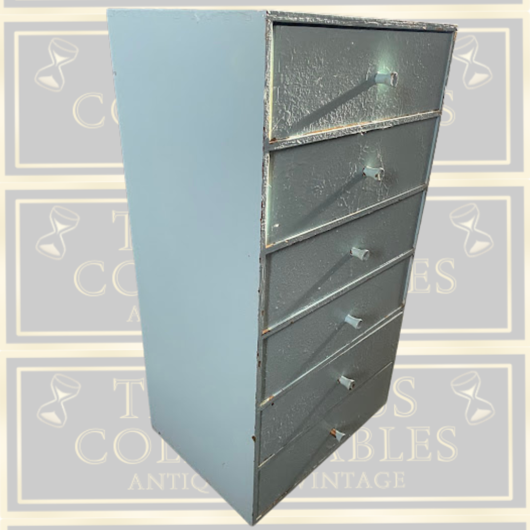 Vintage Small Six-Drawer Vertical Set Of Drawers