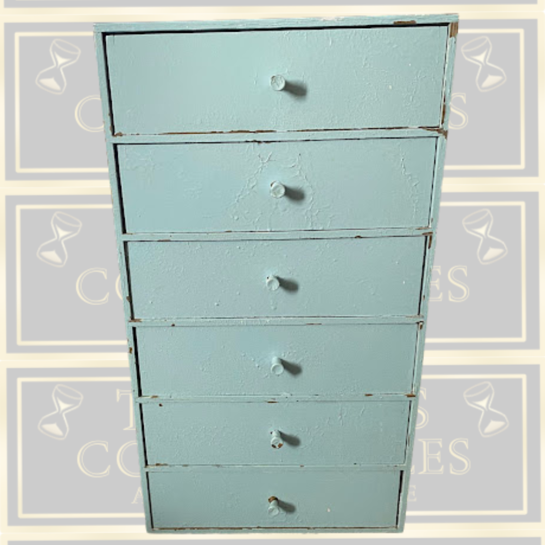 Vintage Small Six-Drawer Vertical Set Of Drawers
