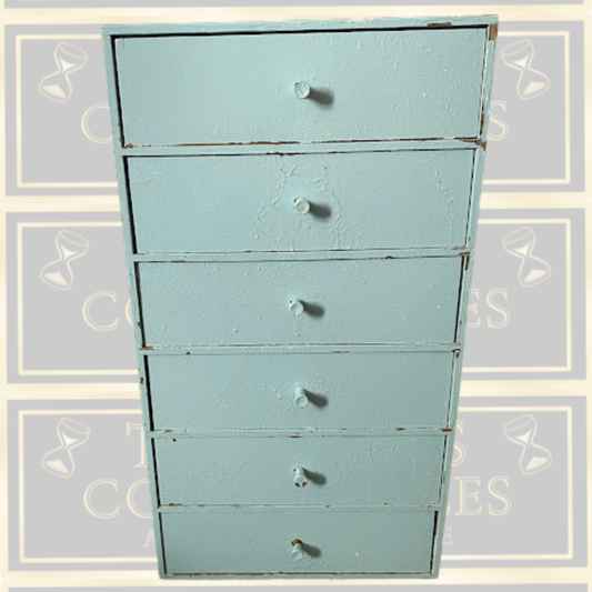 Vintage Small Six-Drawer Vertical Set Of Drawers