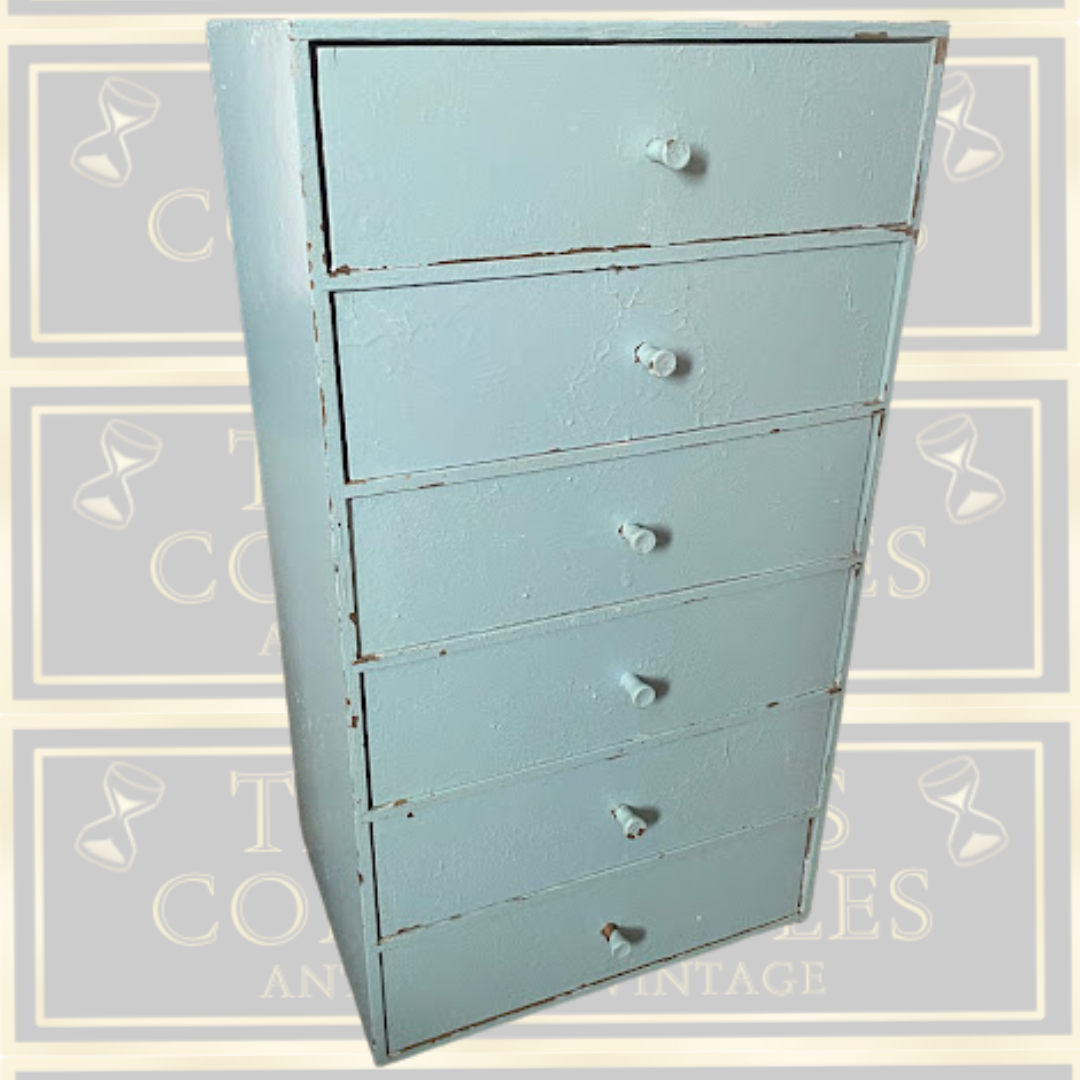 Vintage Small Six-Drawer Vertical Set Of Drawers