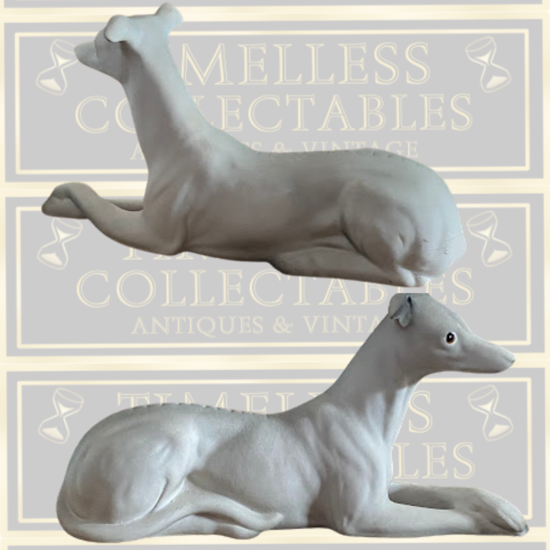 Vintage Pair Bisque Whippets Ha Wains & Sons Charisma