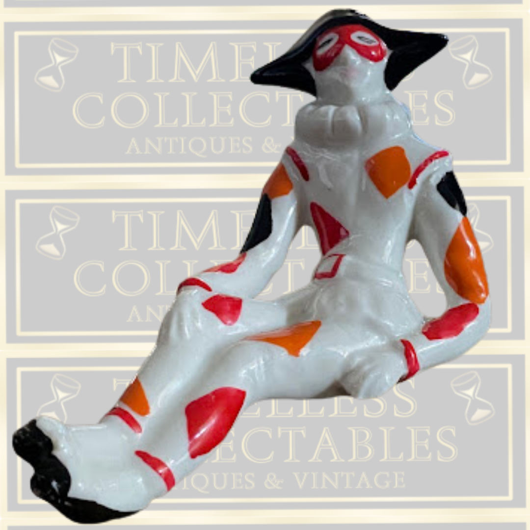 Vintage Ceramic Harlequin Clown Figurine