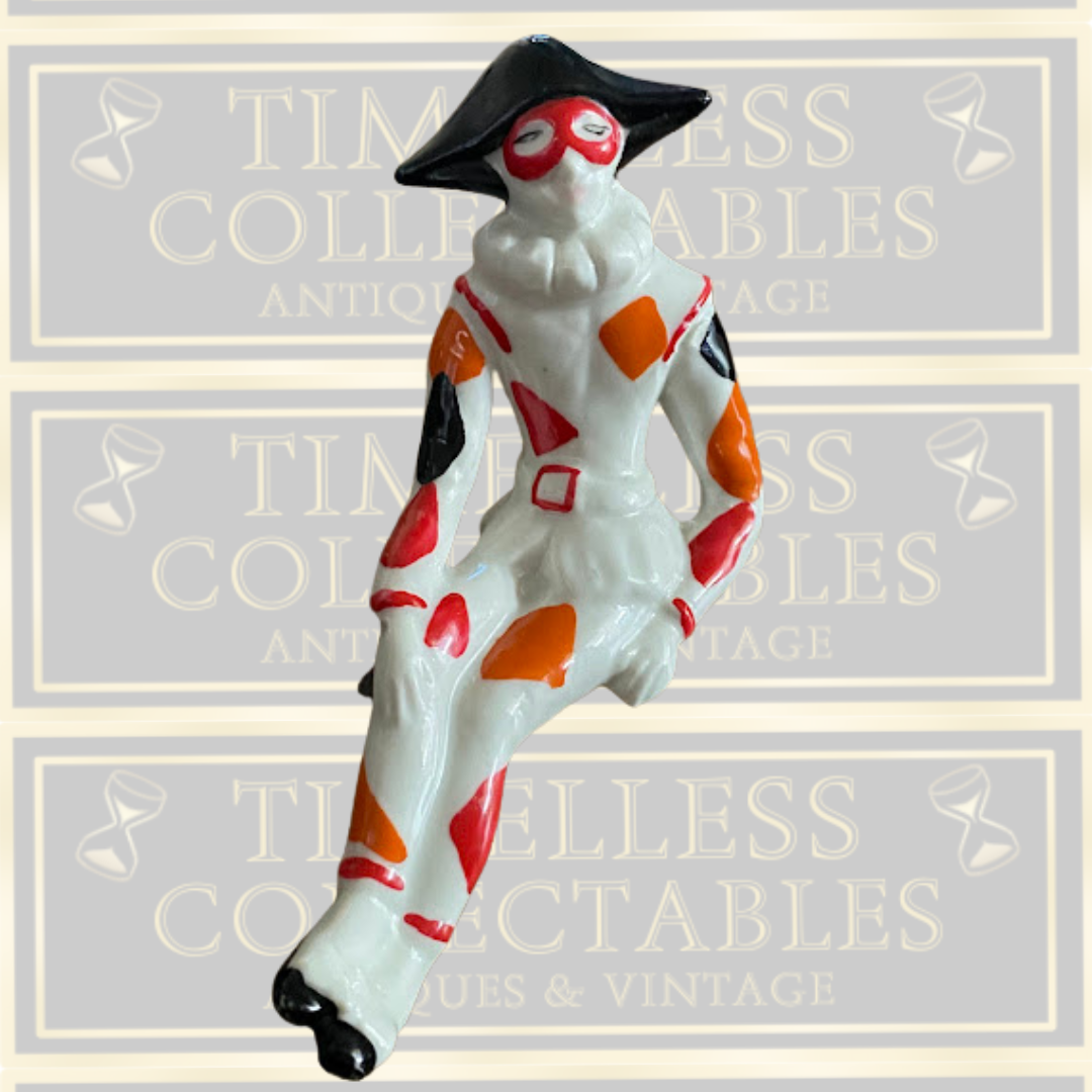 Vintage Ceramic Harlequin Clown Figurine