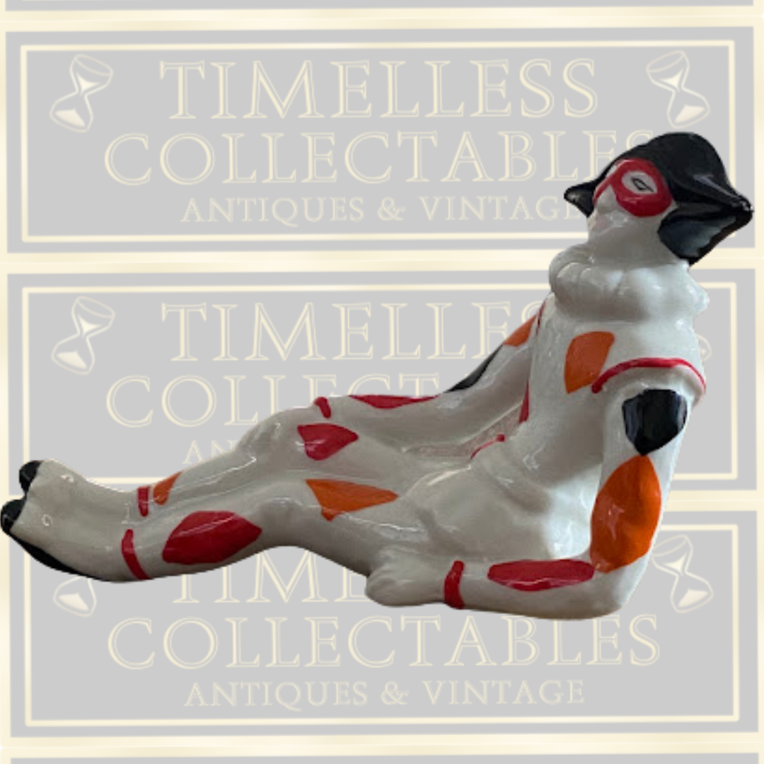 Vintage Ceramic Harlequin Clown Figurine