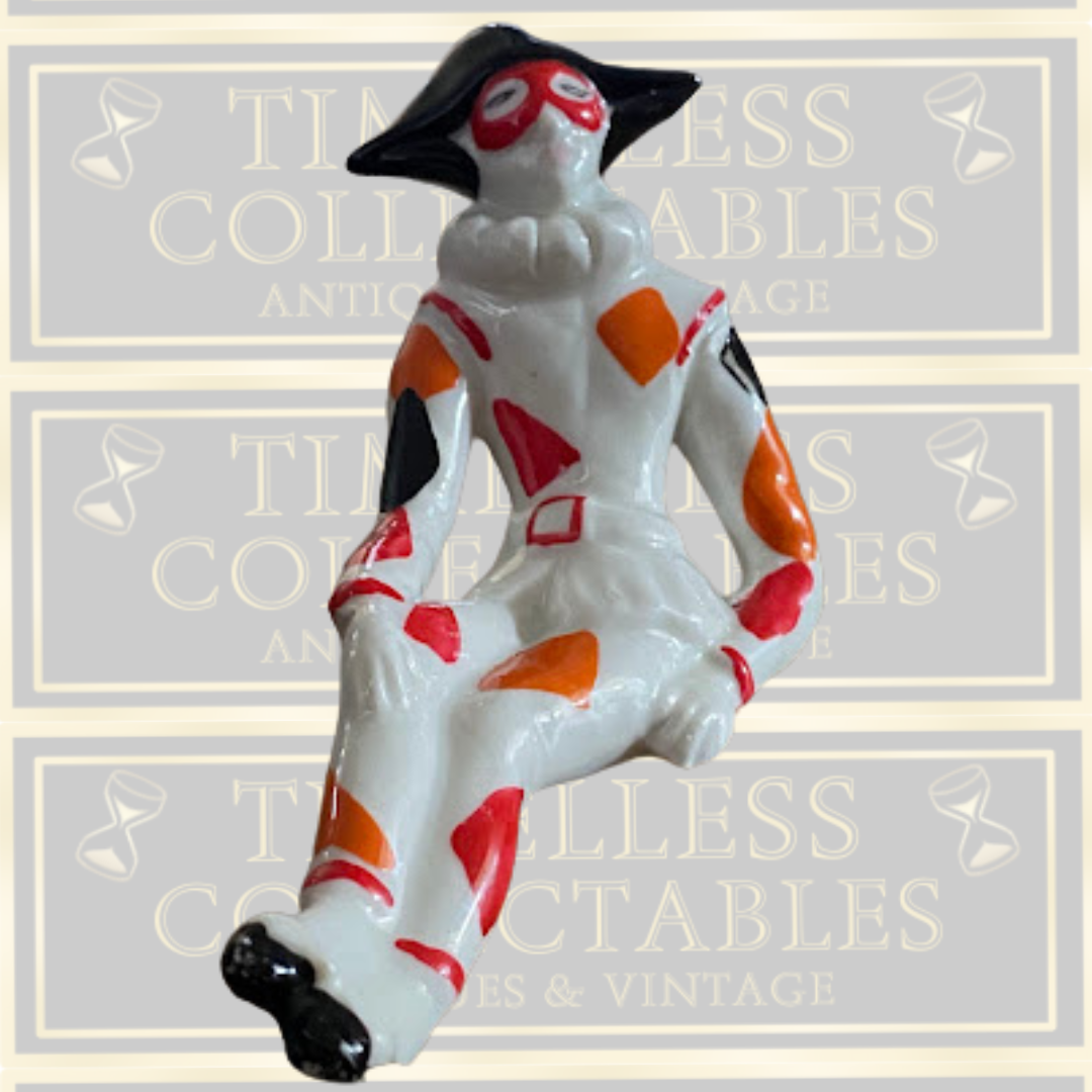 Vintage Ceramic Harlequin Clown Figurine