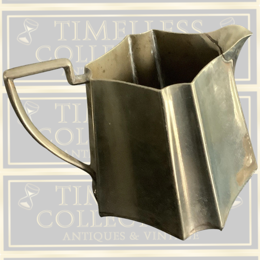 Vintage Arts Crafts Hammered Silver Plated Cream Jug