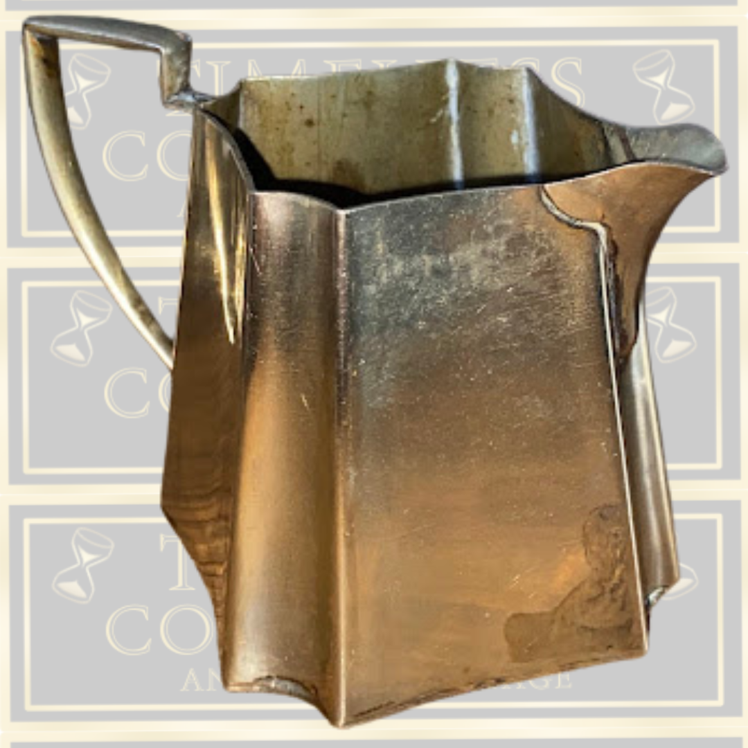 Vintage Arts Crafts Hammered Silver Plated Cream Jug