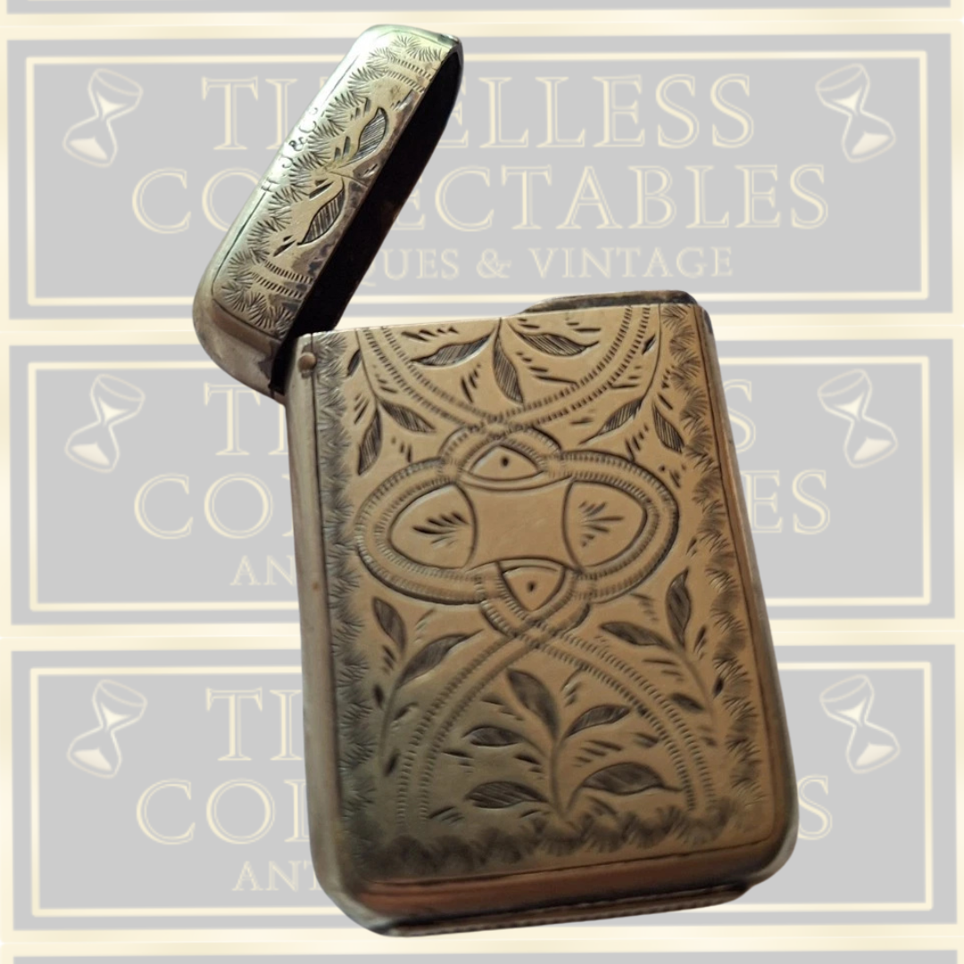 Antique Silver Plated Victorian Vesta Case