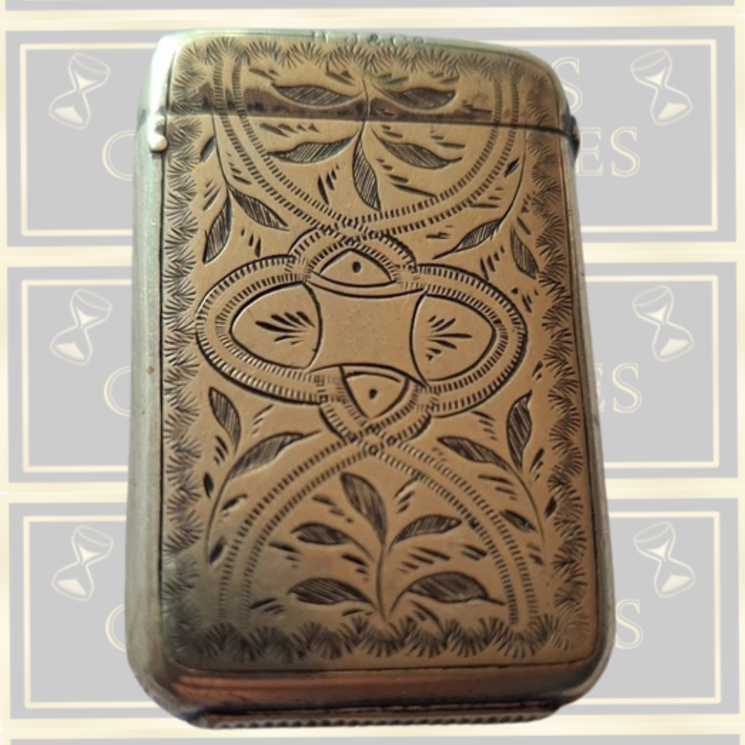 Antique Silver Plated Victorian Vesta Case
