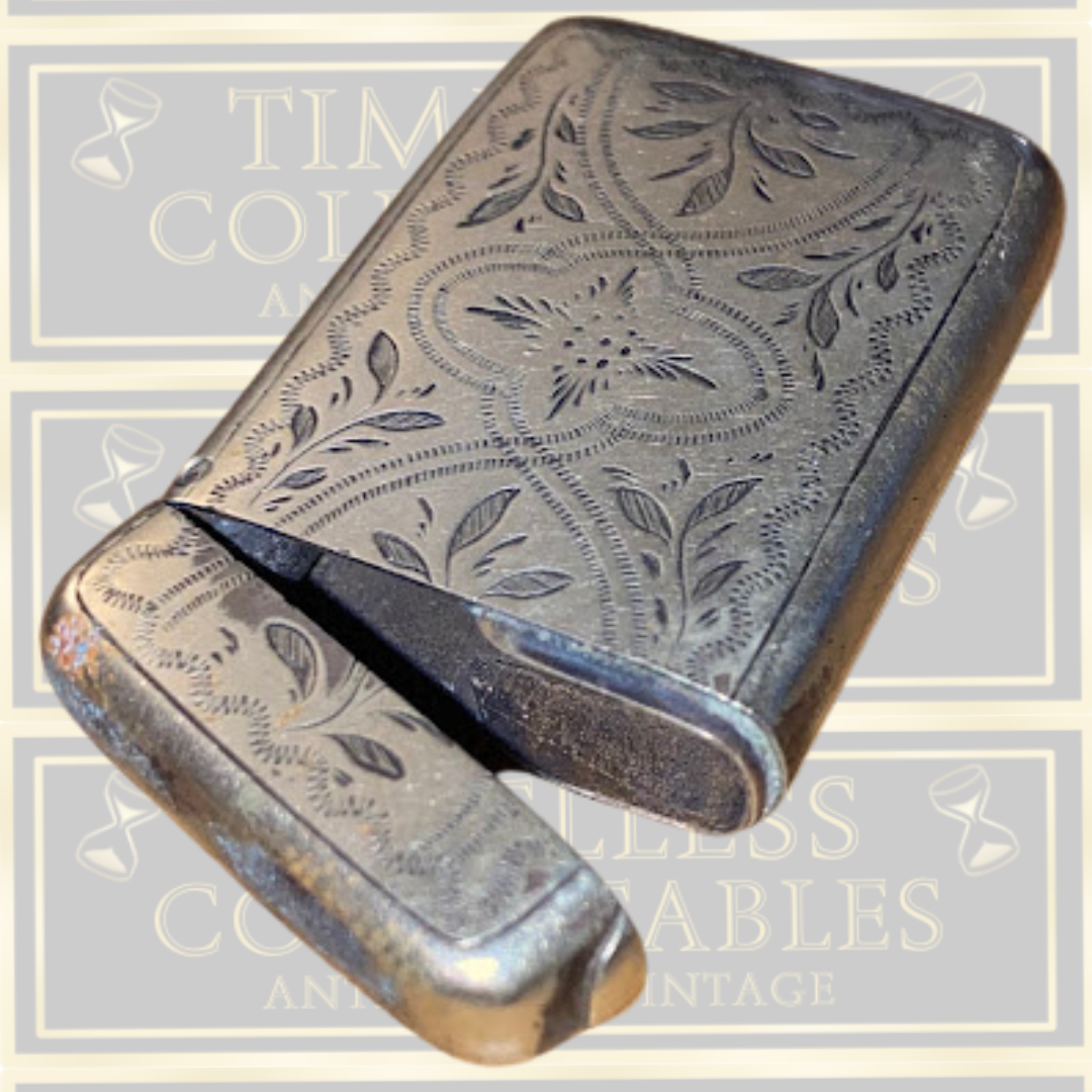Antique Silver Plated Victorian Vesta Case