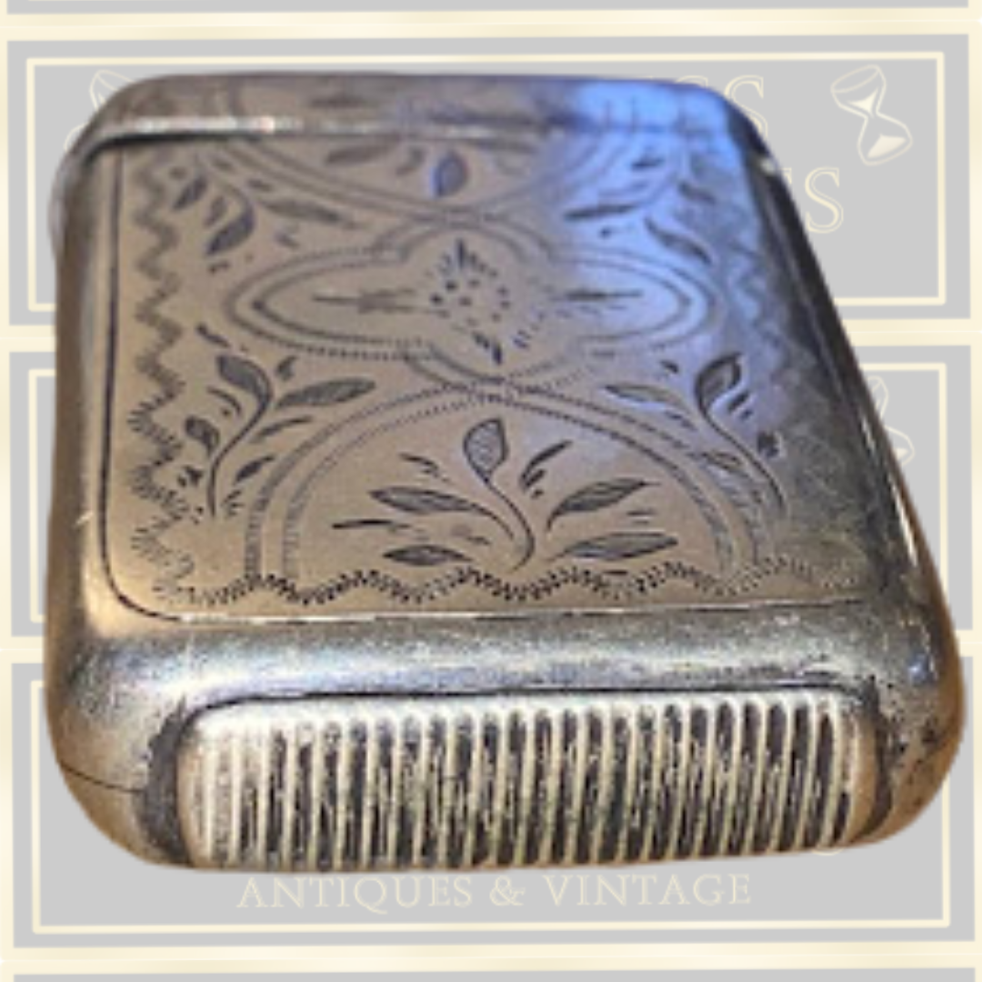 Antique Silver Plated Victorian Vesta Case
