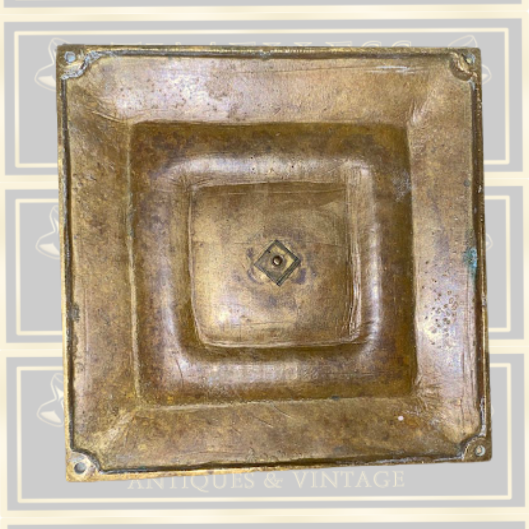Antique Large Ornate Brass Inkwell