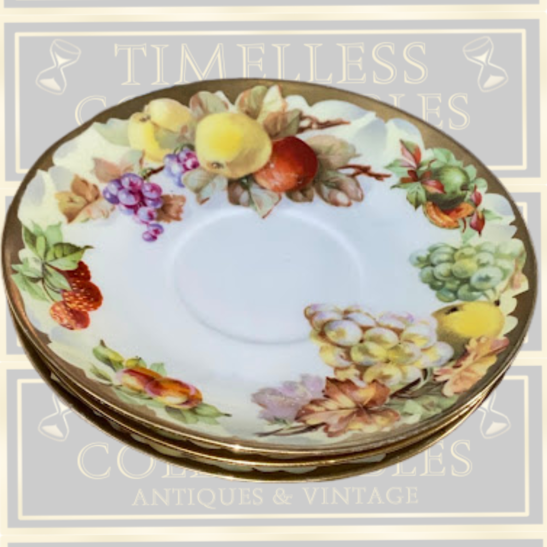 Three Antique Saxe porcelain Saucer Plates