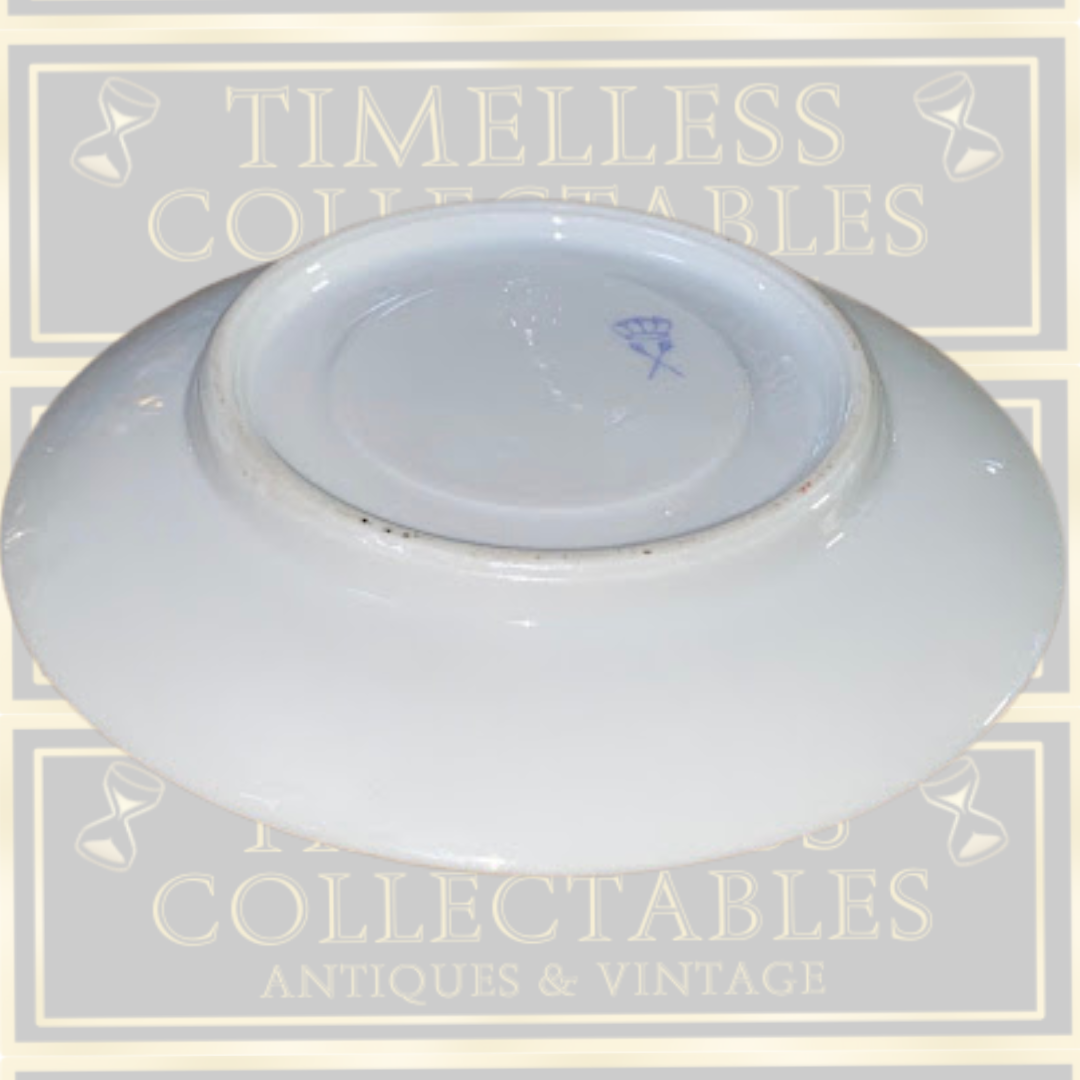 Three Antique Saxe porcelain Saucer Plates