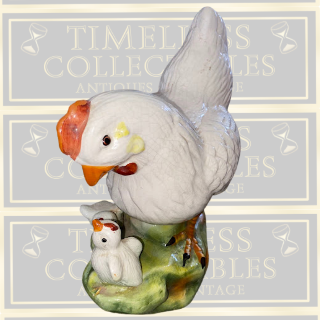 Vintage Large French Hen & Chicks Farmhouse Appeal