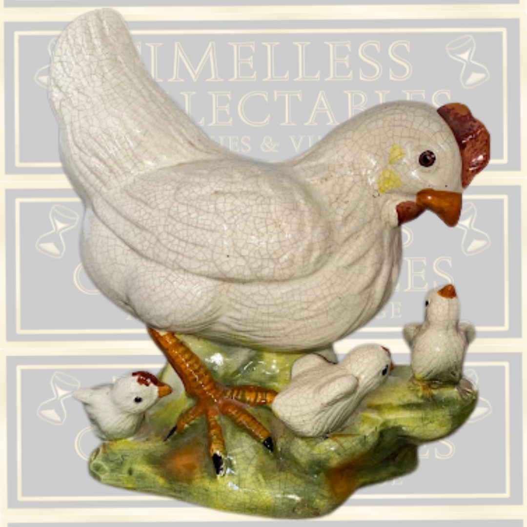 Vintage Large French Hen & Chicks Farmhouse Appeal