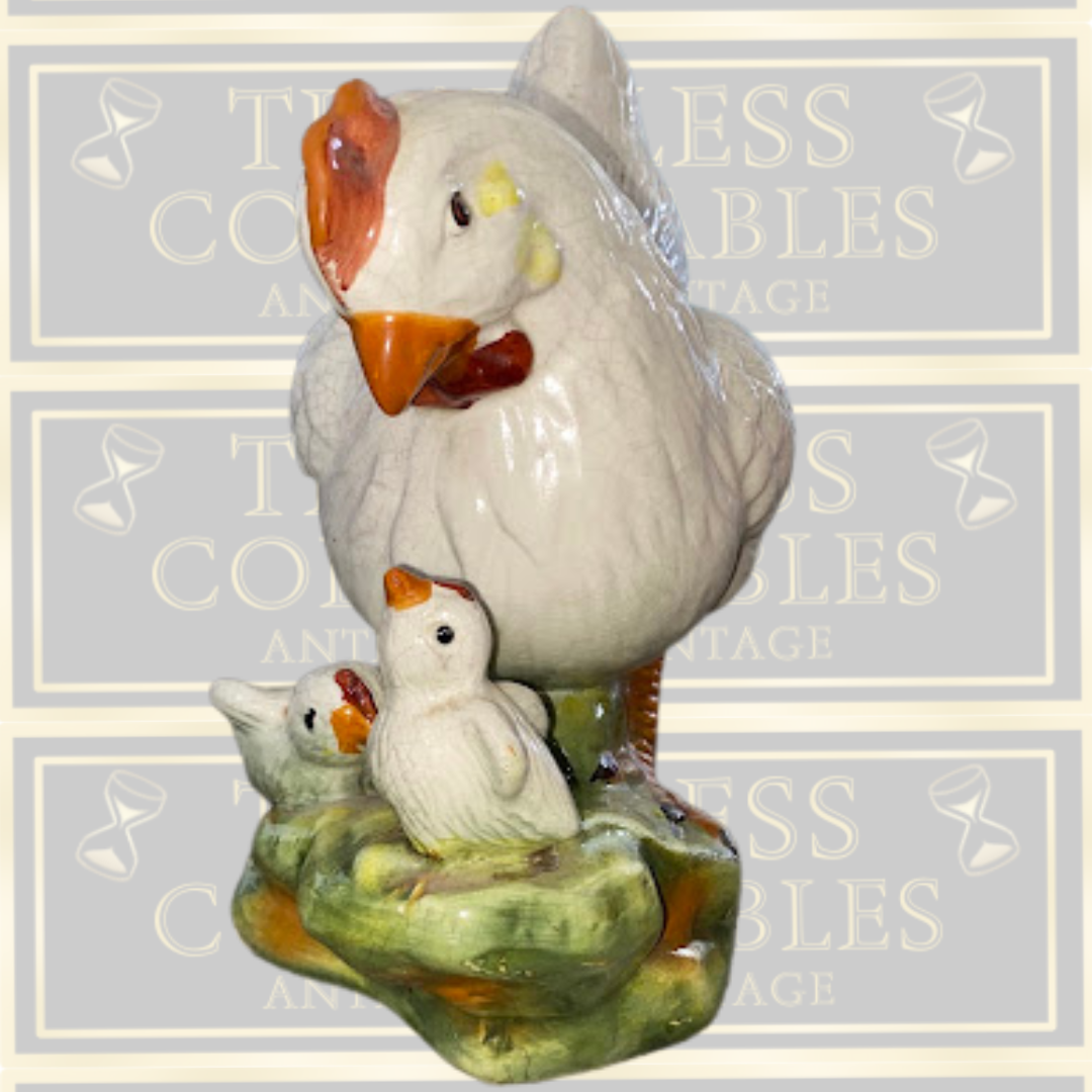 Vintage Large French Hen & Chicks Farmhouse Appeal